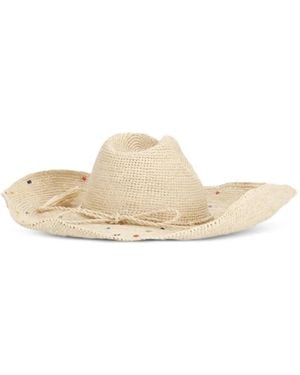 MC2 Saint Barth Embroidered-Details Wide-Brim Hat - Natural