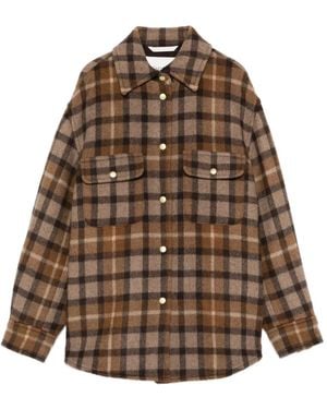 Marc O' Polo Check-Pattern Overshirt - Brown