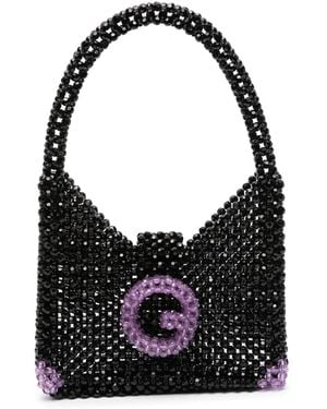 Germanier Bead-Embellished Shoulder Bag - Black