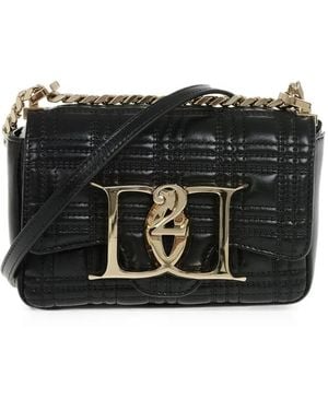 DSquared² Quilted Leather Shoulder Bag - Black