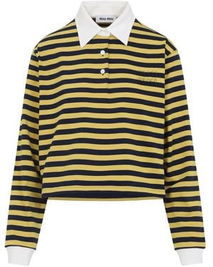 Miu Miu Polo À Rayures - Vert