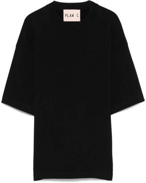 Plan C Knitted T-Shirt - Black