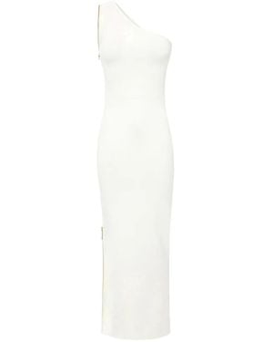 Elisabetta Franchi Carpet Knit Dress With Zip - White