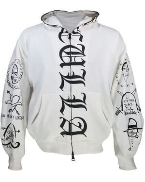 Haculla Gothic-Print Zip-Up Hoodie - White