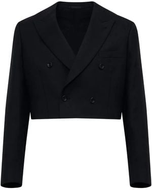 Comme des Garçons Cut-Out Double-Breasted Blazer - Black