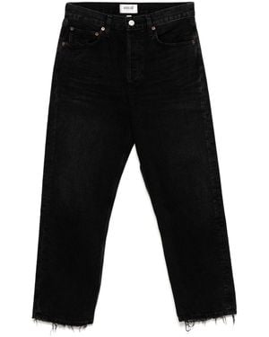 Agolde Distressed Cropped Jeans - Black