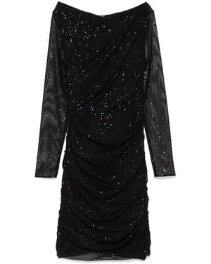 Talbot Runhof Glitter-Detailed Mini Dress - Black