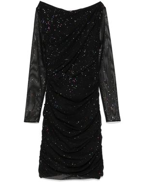 Talbot Runhof Glitter-Detailed Mini Dress - Black
