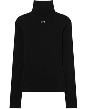Off-White c/o Virgil Abloh Off Stamp Long-Sleeve Jumper - Black