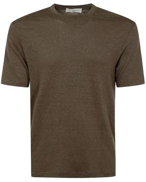 FILIPPO DE LAURENTIIS T-Shirt En Lin À Manches Courtes - Vert