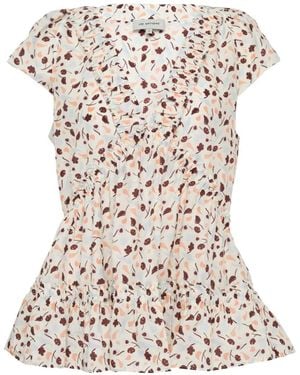 Lee Mathews Holly Blouse Met Korte Mouwen - Wit