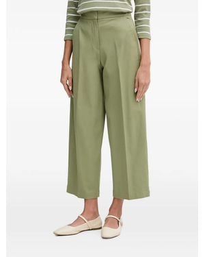 Benetton Pressed-Crease Wide-Leg Trousers - Green