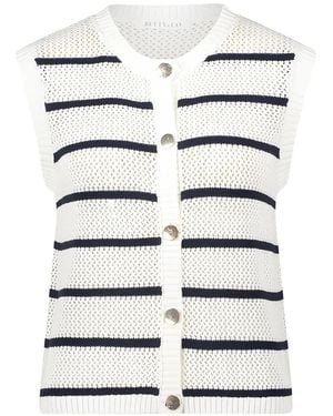 BETTY&CO Striped Pointelle-Knit Vest - White