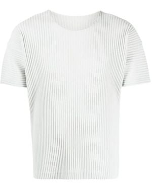 Homme Plissé Issey Miyake Pleated Crew-Neck T-Shirt - White