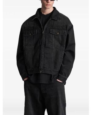 Vetements Zip-Up Denim Jacket - Black
