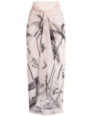 Agua Bendita Lavanda Arena Midi Pareo - White
