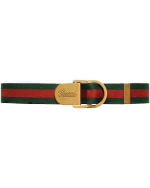 Gucci Cintura Con Decorazione Web - Verde