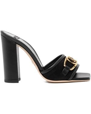 Elisabetta Franchi Sandalen Mit Logo-Schnalle 100Mm - Schwarz