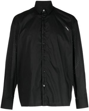 Les Hommes Camicia Con Applicazione - Nero