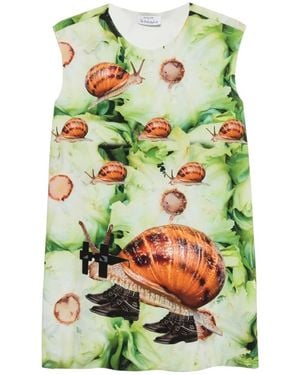 The Artistylist Snail-Print Sleeveless Mini Dress - Green