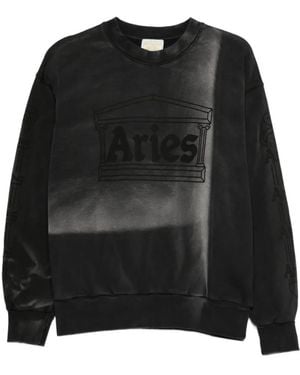 Aries Sunbleached Column Sweatshirt - Black