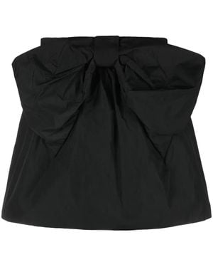 RED Valentino Bow-Detail Taffeta Mini Skirt - Black