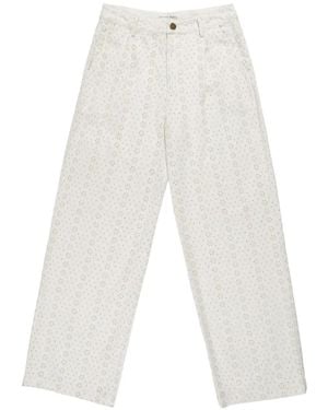 MAISON HOTEL Theordore Broderie-Anglaise Pants - White