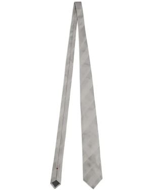 Brunello Cucinelli Striped Silk Tie - White