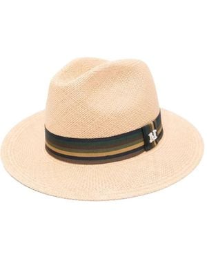 Max Mara Striped-Band Fedora Hat - Natural
