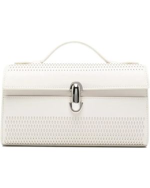SAVETTE Perforated Leather Tote Bag - White