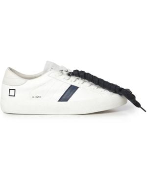Date Logo-Print Low-Top Sneakers - White