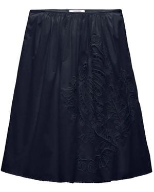 Dorothee Schumacher Embroidered-Detail Midi Skirt - Blue