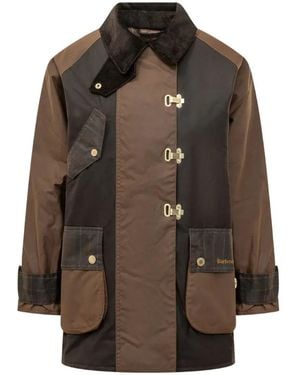 Barbour Felton Checked Waxed-Cotton Coat - Brown