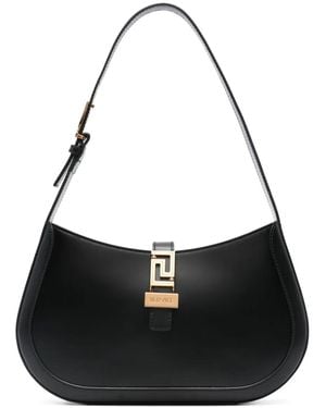 Versace グレカ ゴッデス ホーボーショルダーバッグ - ブラック