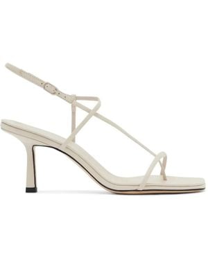 STUDIO AMELIA Cross-Front Leather Sandals - White