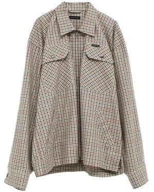 Balenciaga チェック ジップシャツ - グレー
