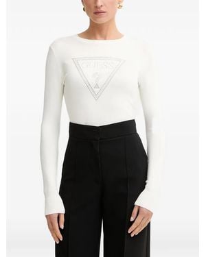 Guess Logo-Patch T-Shirt - White