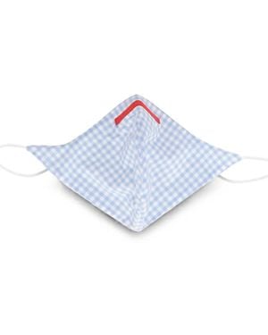 Isaia Gingham-Print Face Mask - Blue