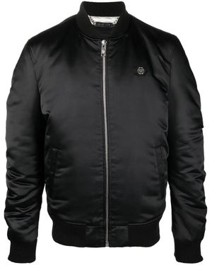Philipp Plein スカルプリント ボンバージャケット - ブラック