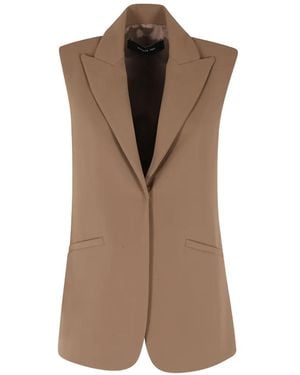 FEDERICA TOSI Peak-Lapel Gilet - Brown