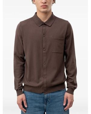 HUGO Button-Up Chest-Pocket Cardigan - Brown