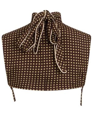 Philosophy Di Lorenzo Serafini Polka-Dot High-Neck Cropped Top - Brown