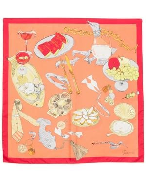 Jacquemus Foulard En Soie À Imprimé Cocktail Le Grand Foulard - Rose