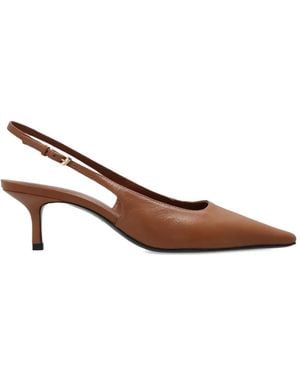 Black Suede Studio Lainey Leather Heeled Court Shoes - Brown
