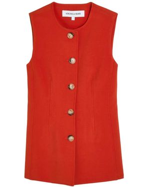 Veronica Beard Jessup Crepe Vest - Red