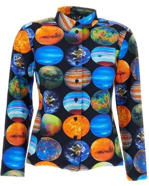 Irie Planet-Print Long-Sleeve Shirt - Blue