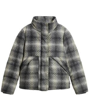 Woolrich Veste En Laine Vierge À Carreaux - Gris