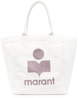 Isabel Marant Yenky Logo-Print Tote Bags - White