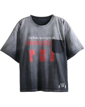 RRR123 T-Shirt Mit Grafischem Print - Grau