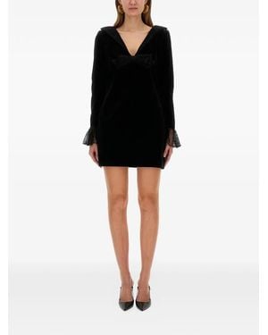 Nina Ricci Lace-Trimmed Mini Dress - Black